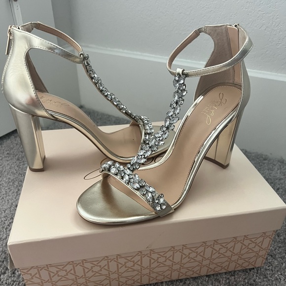 Badgley Mischka Rhinestone Heels - Picture 3 of 6